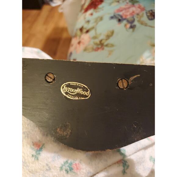 Vintage Set of 2 Syroco Wood Violin Music Sheets Bookends Syracuse Old Damage - Picture 6 of 15